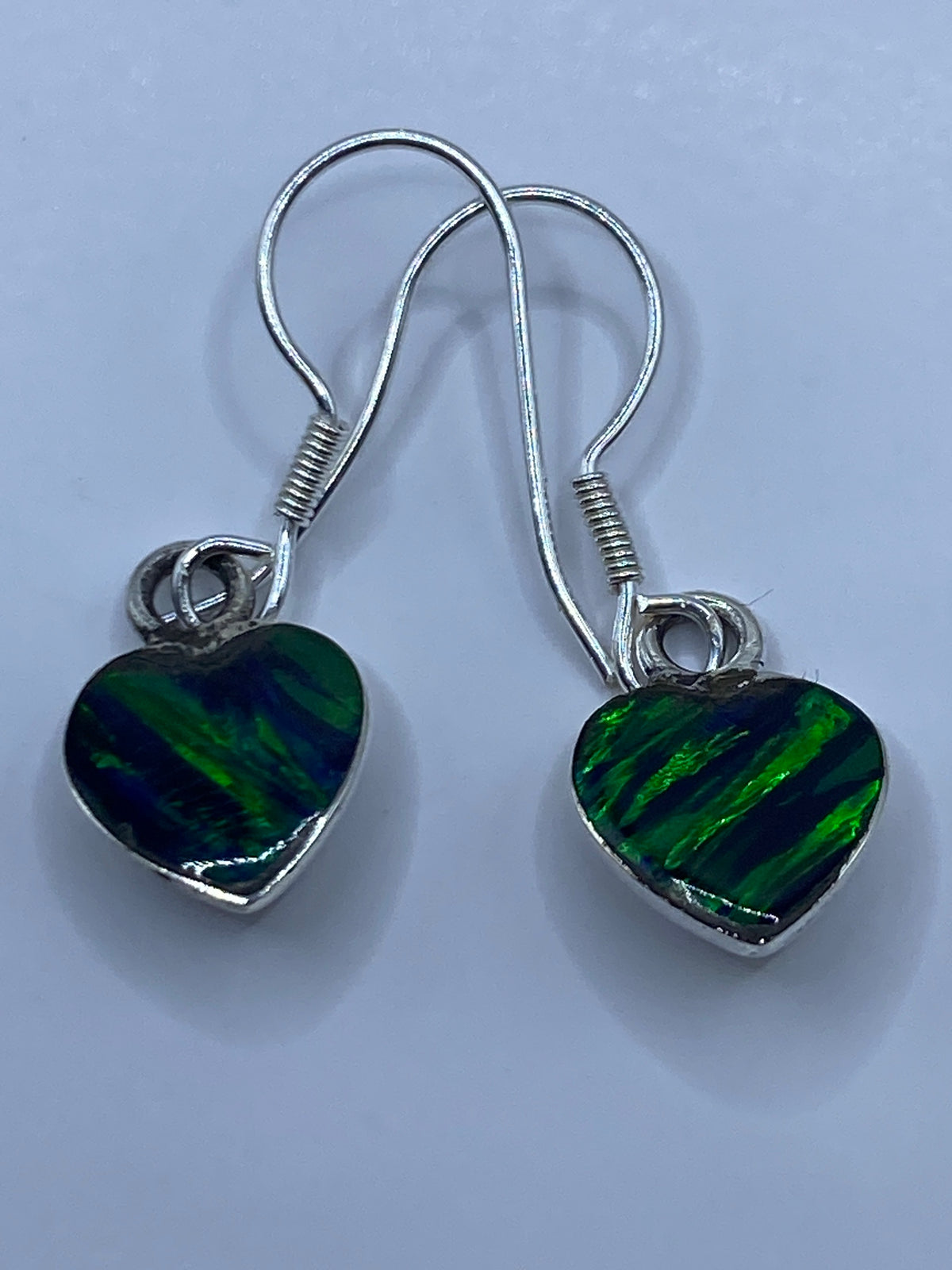 Aretes de Plata con Ópalo de Fuego Verde — Taxco — foto 5