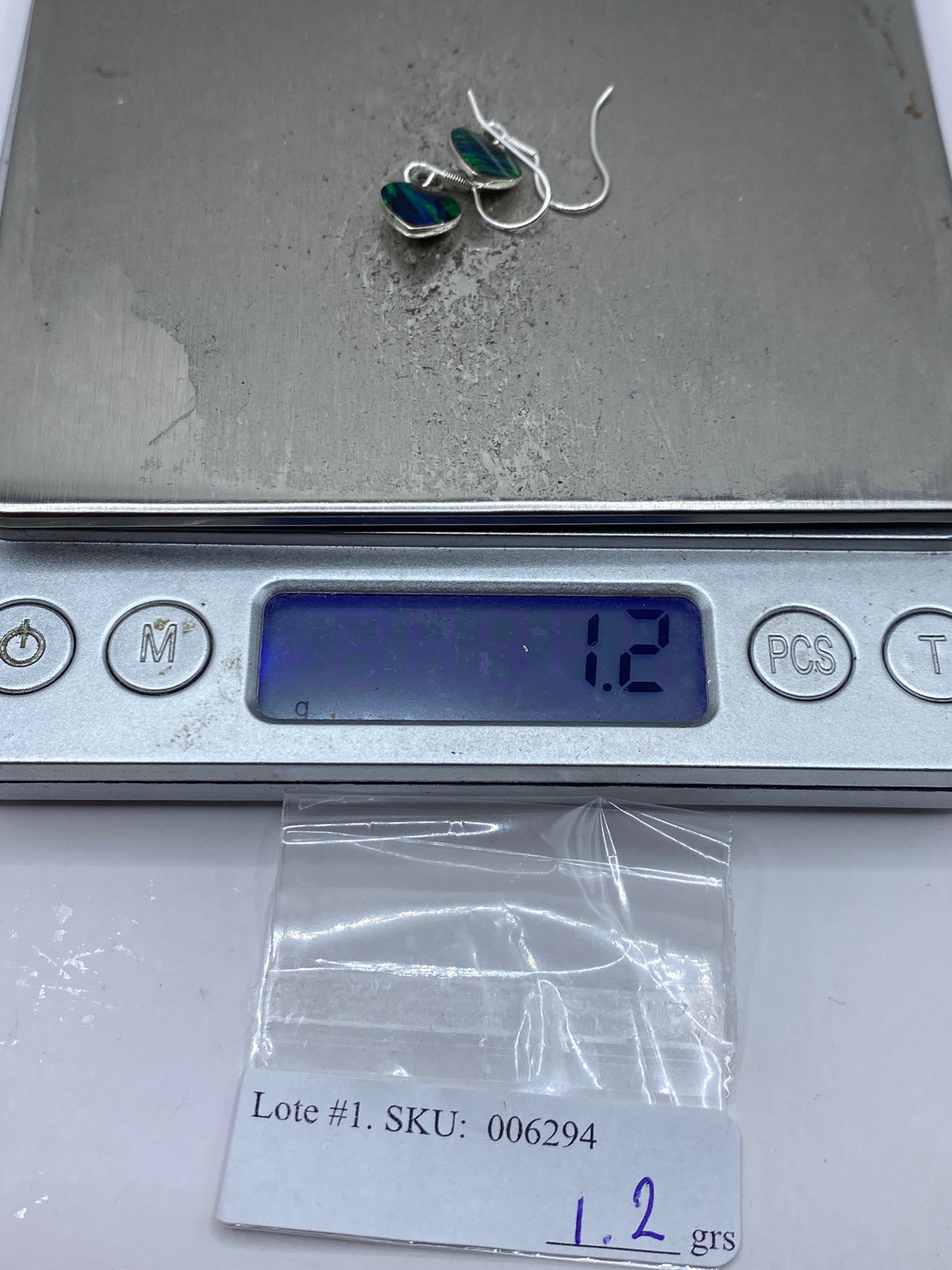 Aretes de Plata con Ópalo de Fuego Verde — Taxco — foto 6
