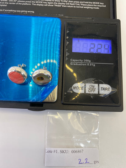 Aretes de Plata con Coral Rosa — Taxco 925 — foto 6