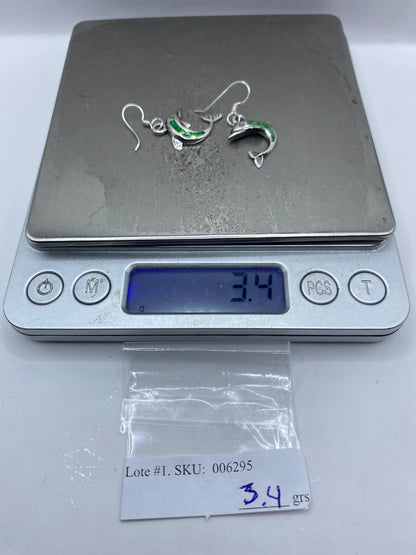 Aretes Opalo de Fuego Verde Plata 950 — Taxco — foto 6