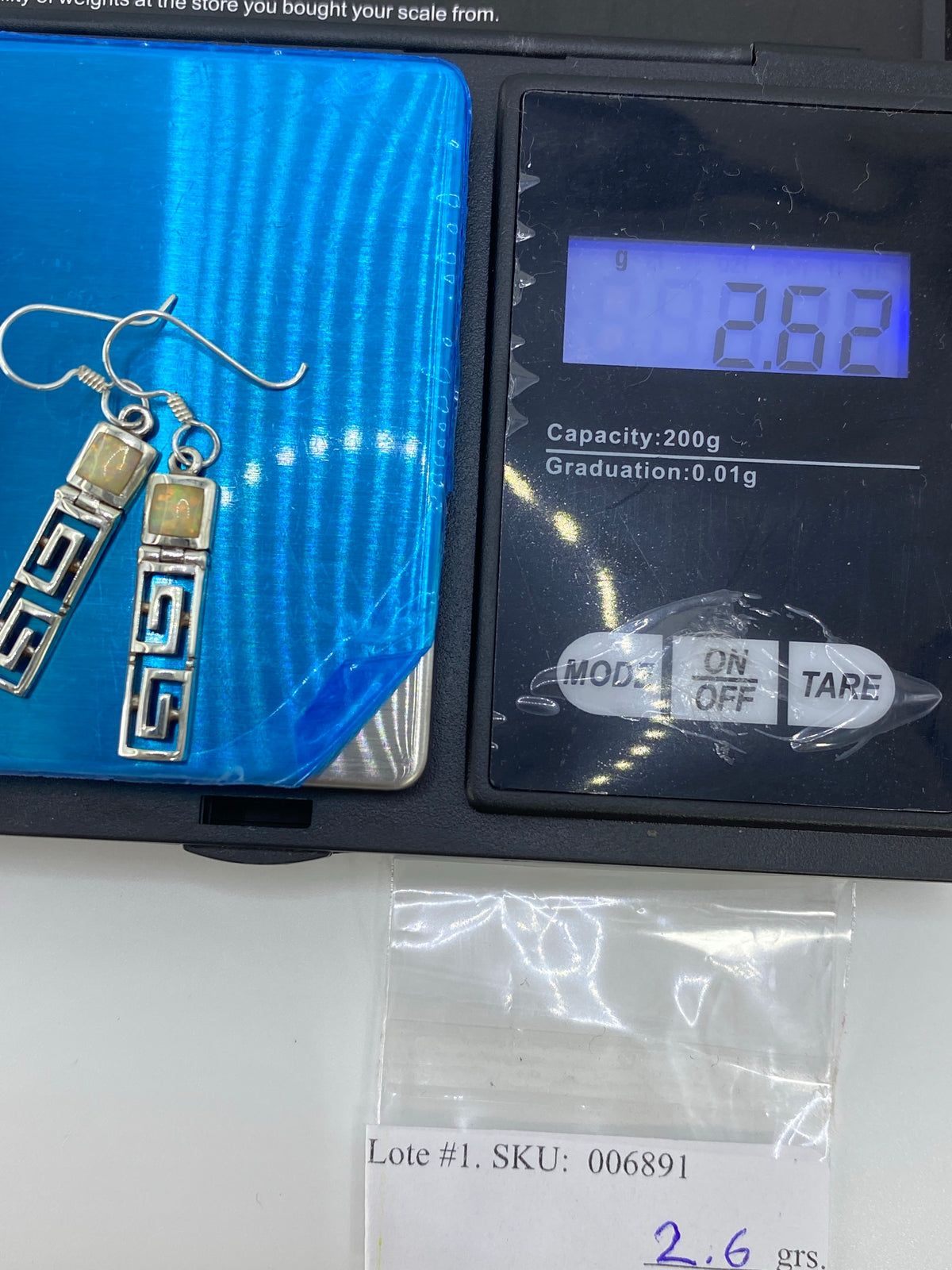 Aretes de Plata Ópalo de Fuego — Taxco Geométrico — foto 6