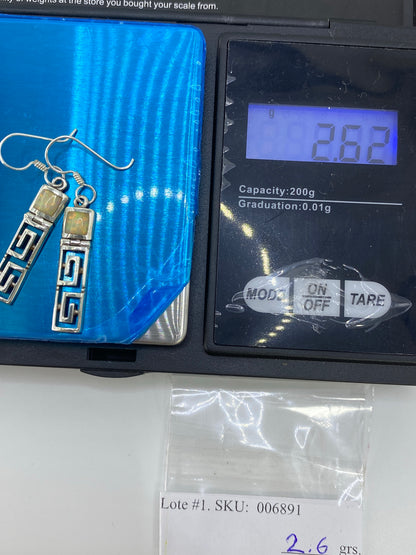 Aretes de Plata Ópalo de Fuego — Taxco Geométrico — foto 6