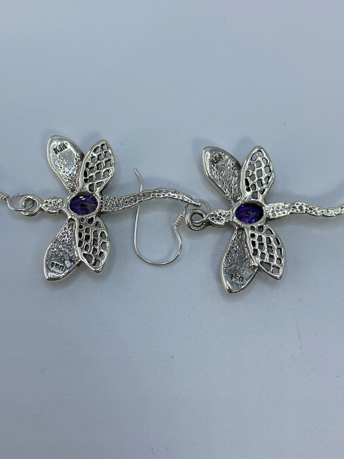 Aretes Libelula Opalo de Fuego Rosa — Plata 950 Taxco — foto 5