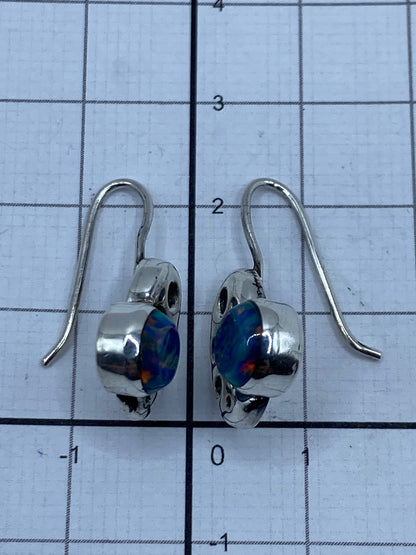 Aretes de Plata 950 con Ópalo de Fuego Azul — Taxco — foto 6
