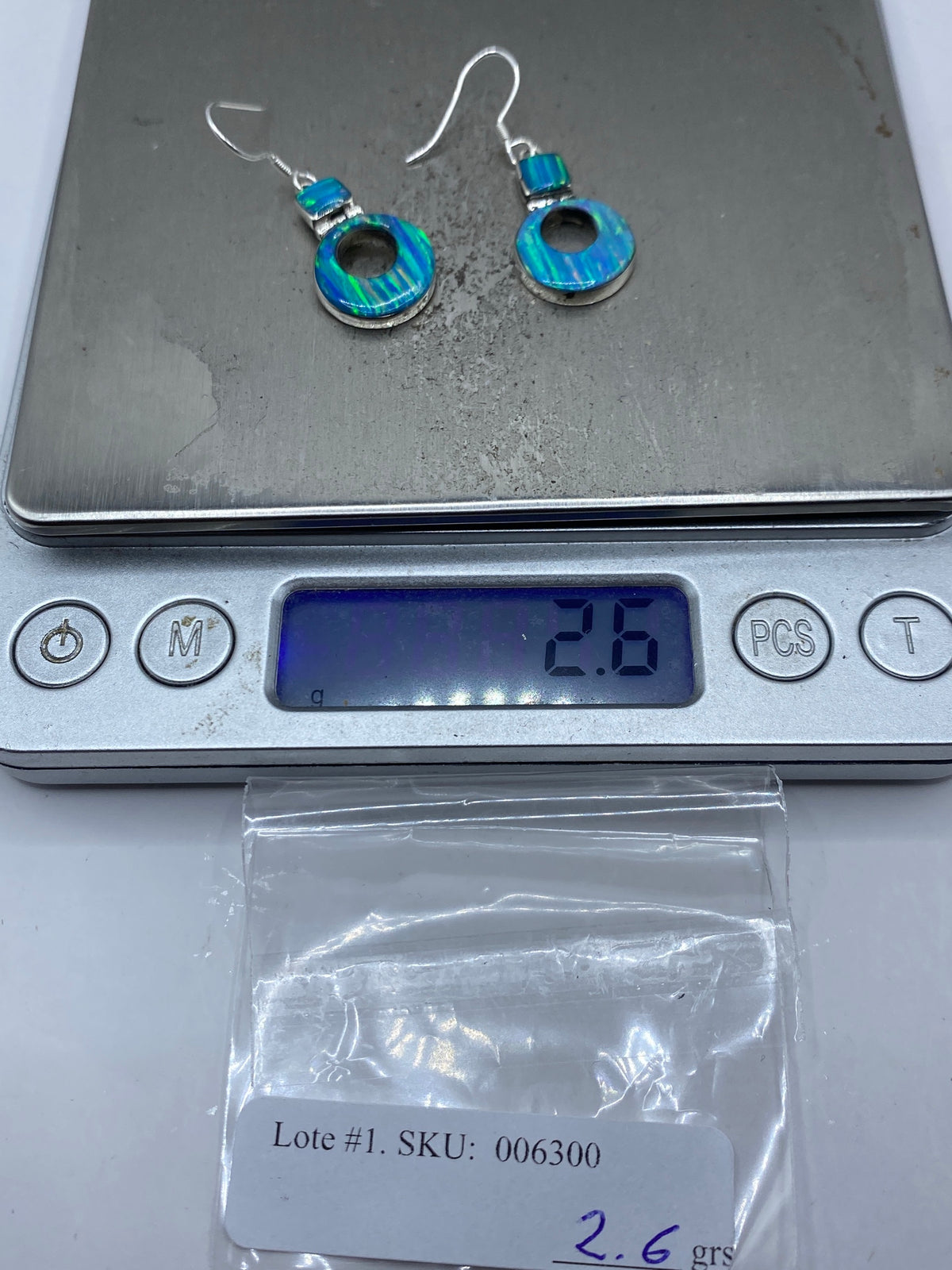 Aretes Plata Opalo de Fuego Azul Cielo — Taxco 950 — foto 6
