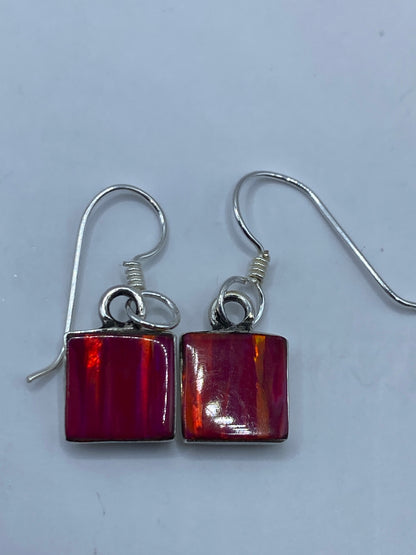 Aretes de Plata con Ópalo de Fuego Rosa — Taxco — foto 5