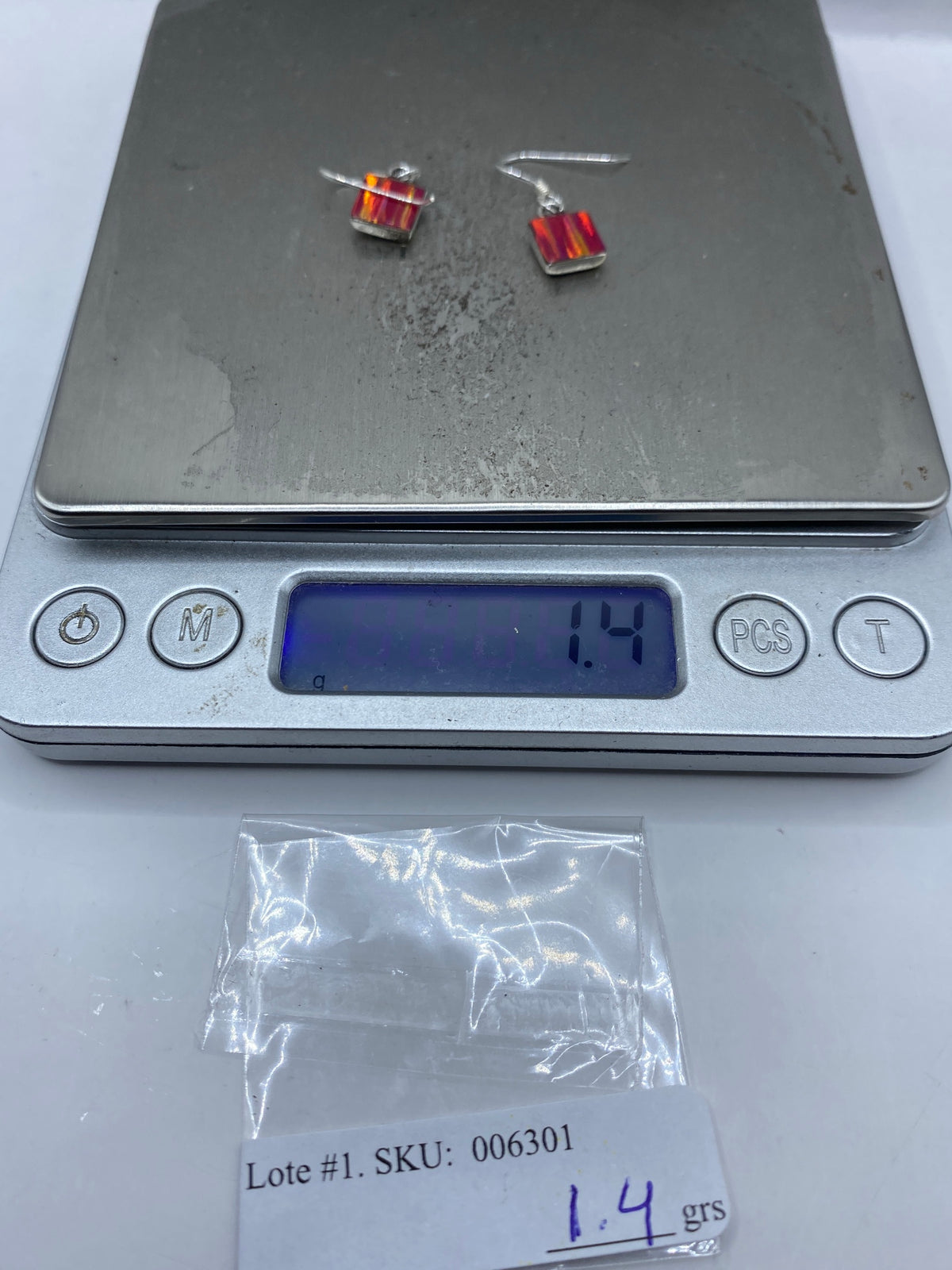 Aretes de Plata con Ópalo de Fuego Rosa — Taxco — foto 6