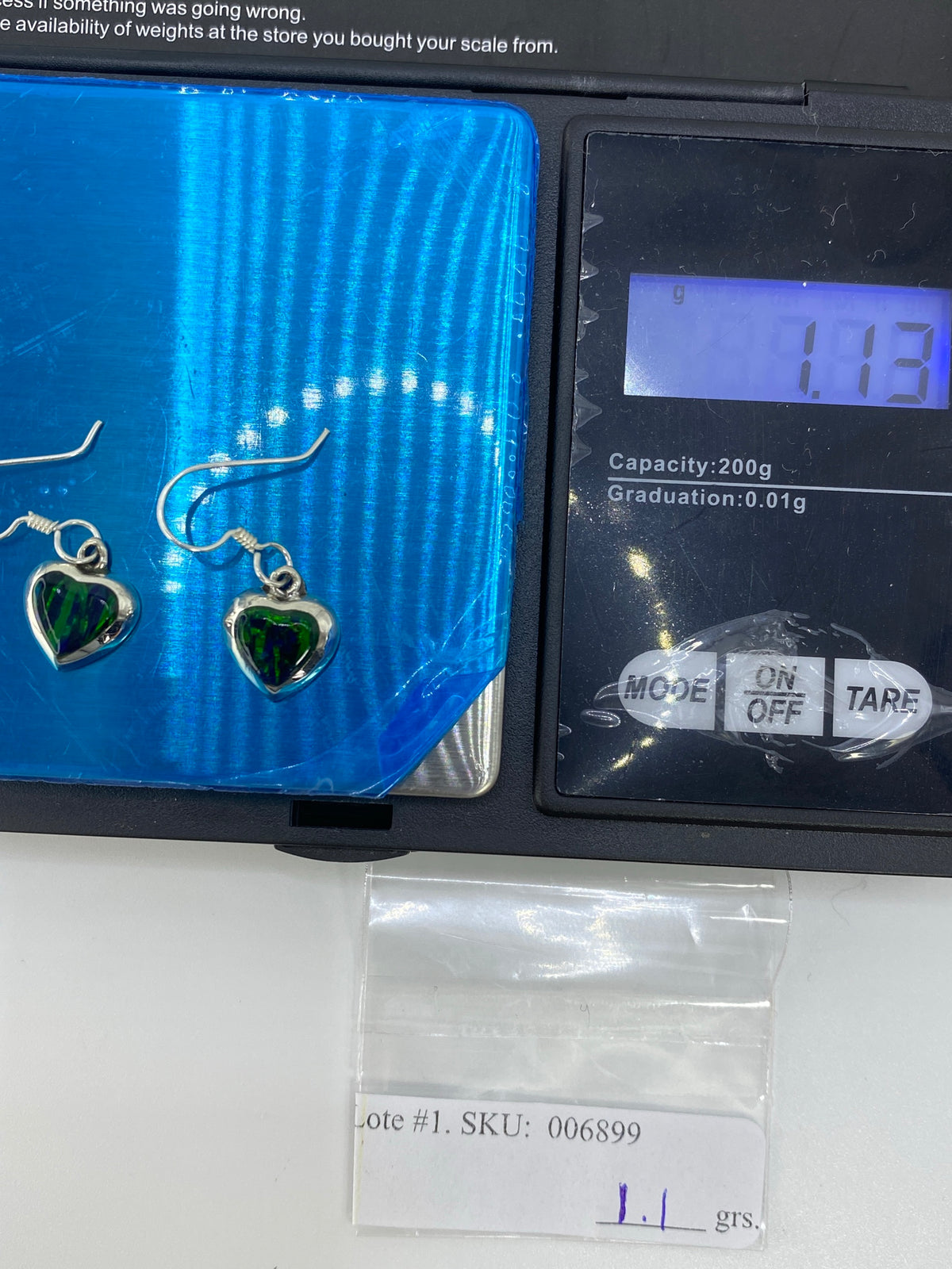 Aretes Corazón Plata Ópalo de Fuego Verde — Taxco 925 — foto 6
