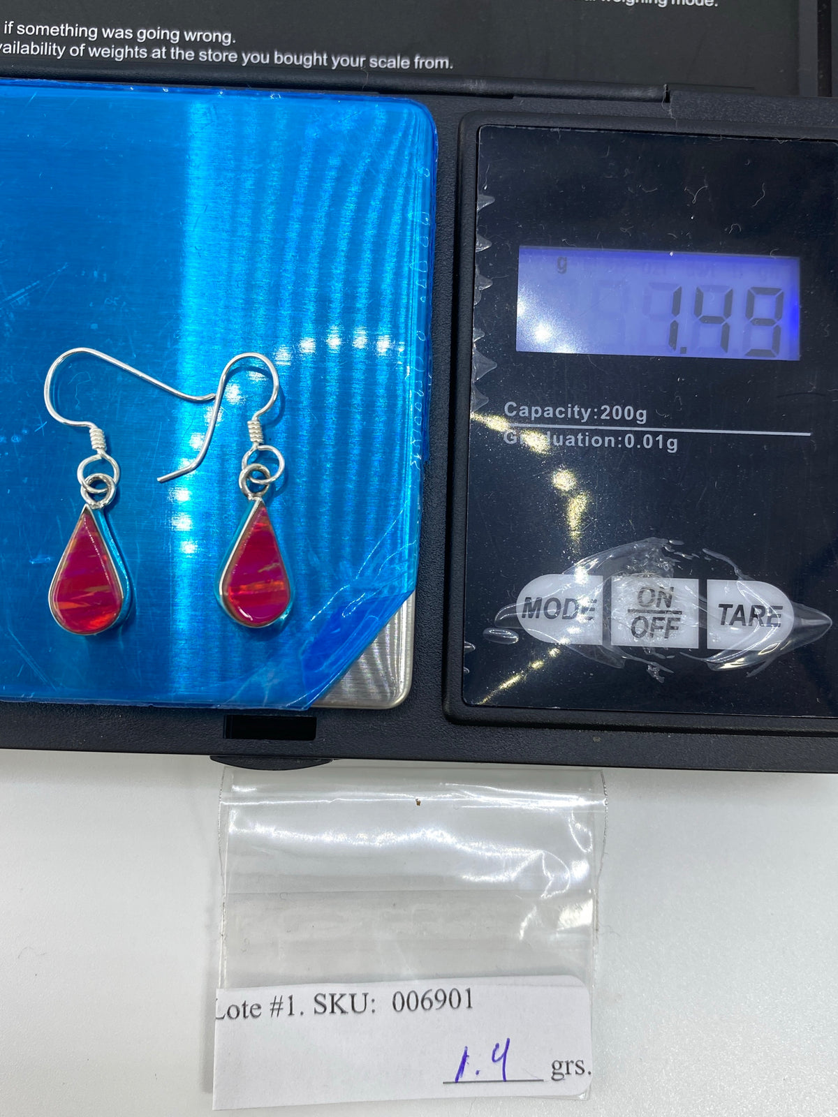 Aretes de Plata con Ópalo de Fuego Rosa — Taxco 925 — foto 6