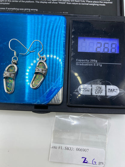 Aretes Plata Ópalo de Fuego — Taxco 925 — foto 6