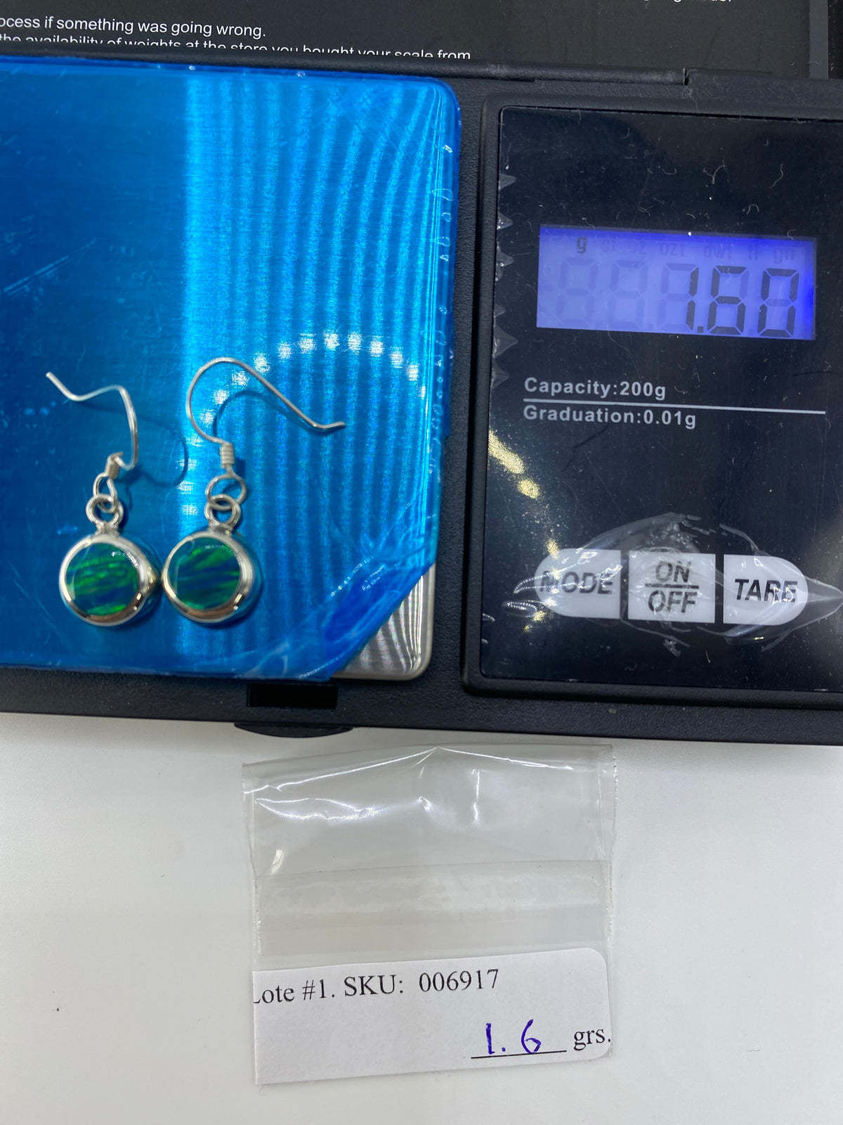 Aretes de Plata con Ópalo de Fuego Verde — Taxco 950 — foto 6
