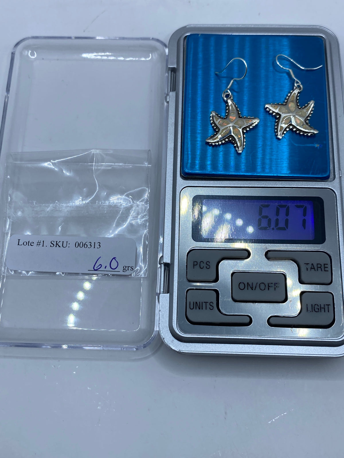 Aretes Estrella Marina con Ópalo de Fuego — Plata 950 — foto 6
