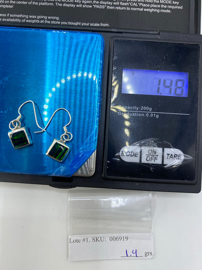 Aretes de Plata con Ópalo de Fuego Verde — Taxco 925 — foto 6
