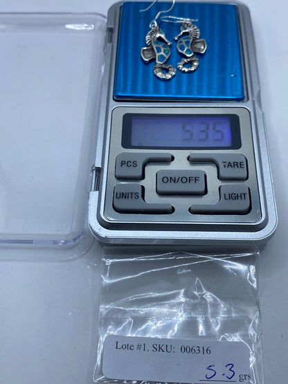 Aretes Plata Ópalo de Fuego Azul — Taxco 950 — foto 6