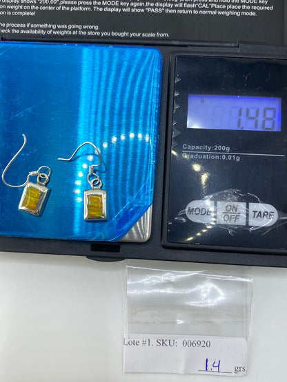 Aretes Plata 925 Ópalo de Fuego Multicolor — Taxco — foto 6