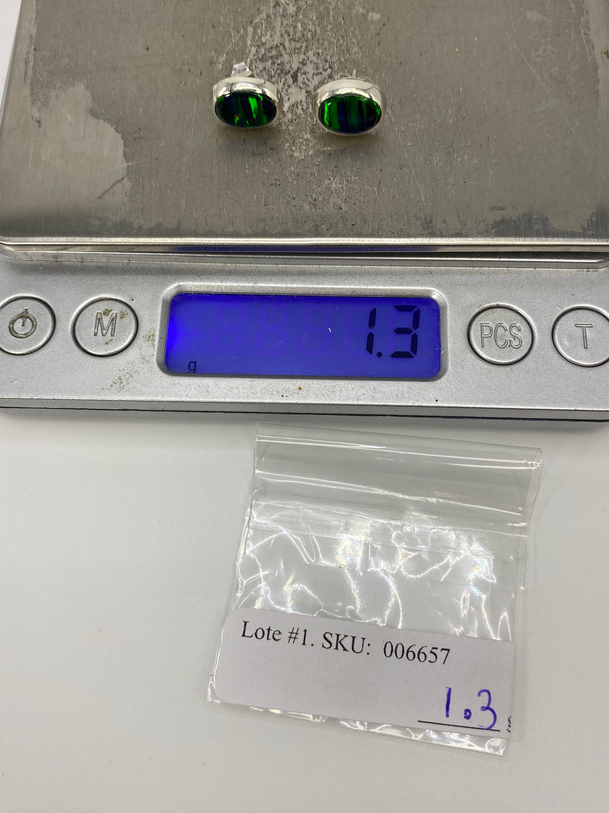 Aretes de Plata Ópalo de Fuego Verde — Taxco 925 — foto 6