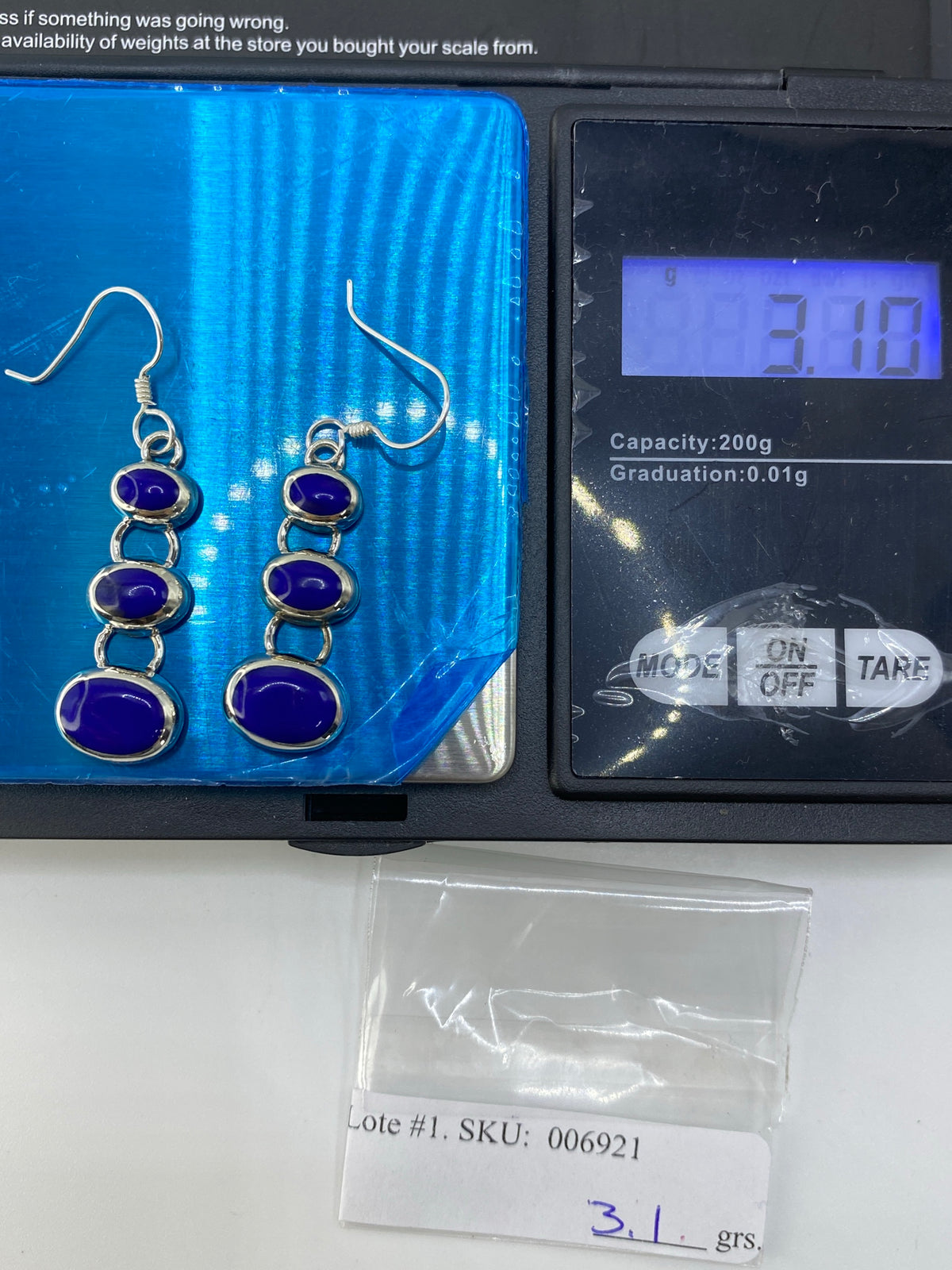 Aretes de Plata con Piedra Azul — Taxco 925 — foto 6