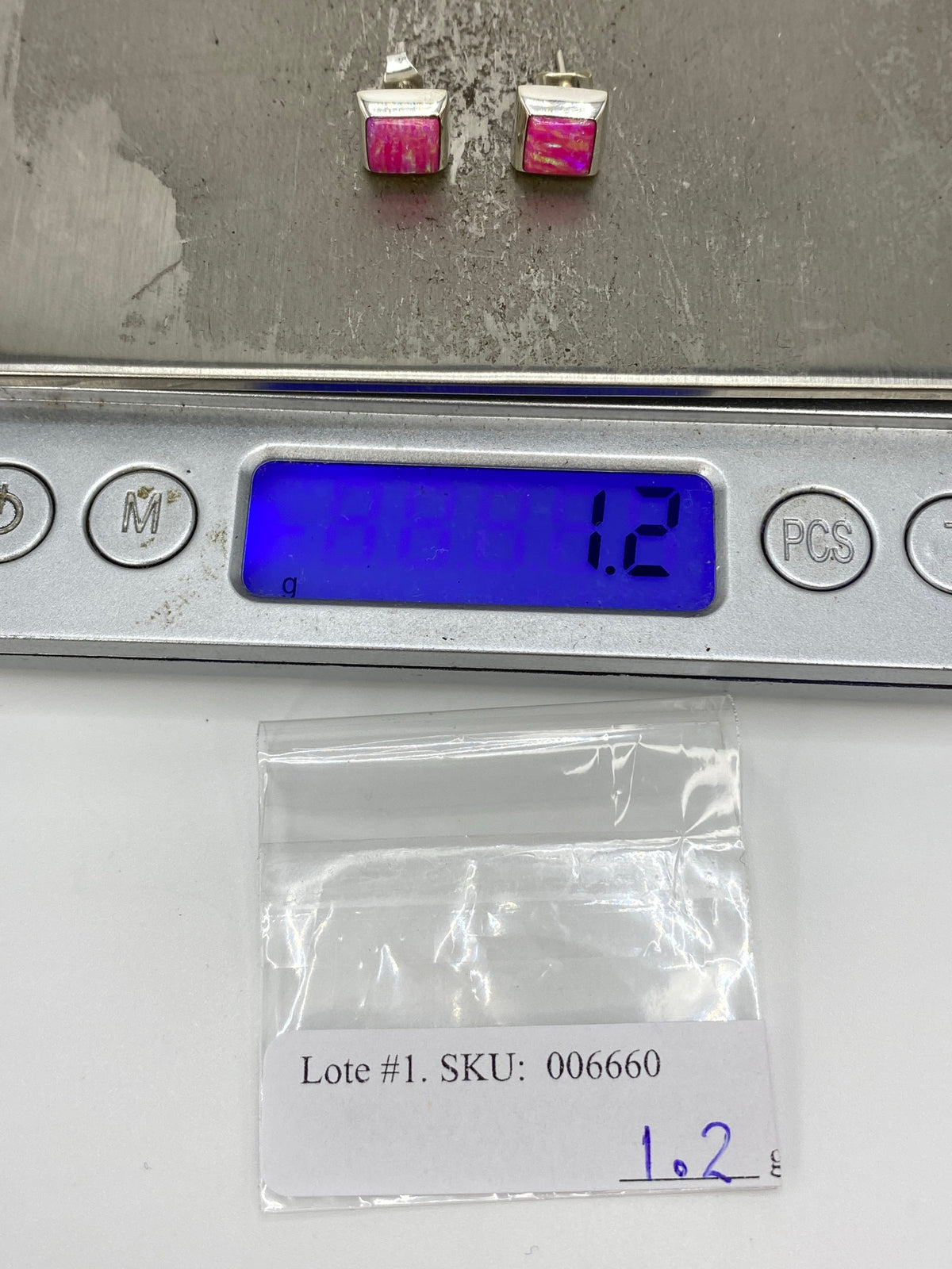 Aretes de Plata con Ópalo de Fuego Rosa — Taxco 925 — foto 6