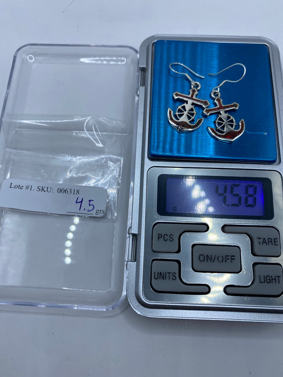 Aretes Plata Ópalo de Fuego Ancla — Taxco 950 — foto 6