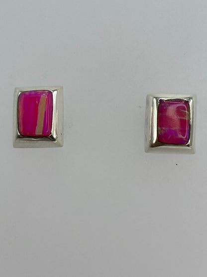 Dorso de los aretes de plata 950 con marca Quinto visible