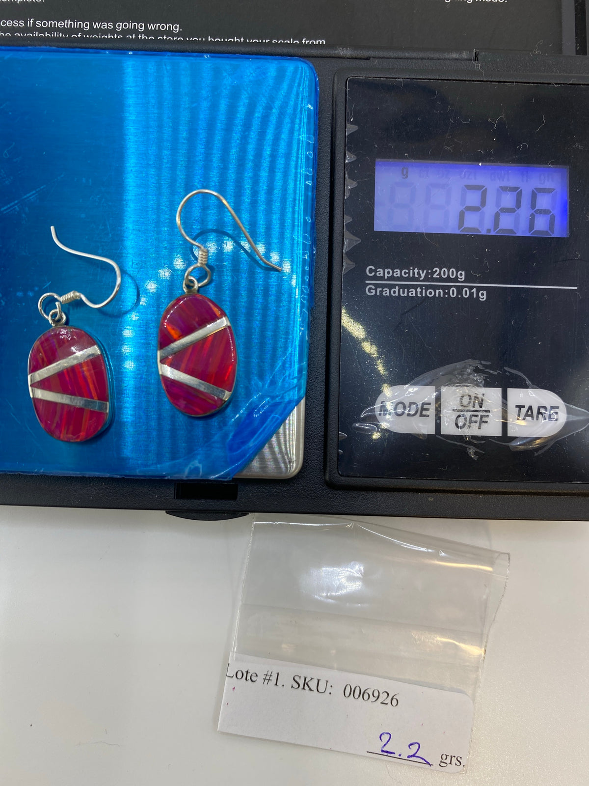 Aretes de Plata 950 con Ópalo de Fuego Multicolor — foto 6