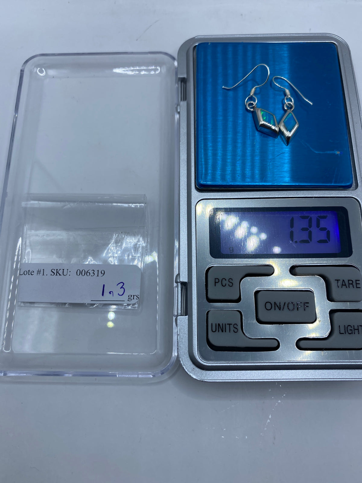 Aretes de Plata Ópalo de Fuego Azul — Taxco 950 — foto 6