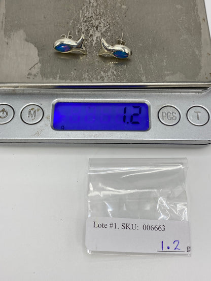 Aretes de Plata Ópalo de Fuego Azul — Taxco 925 — foto 6