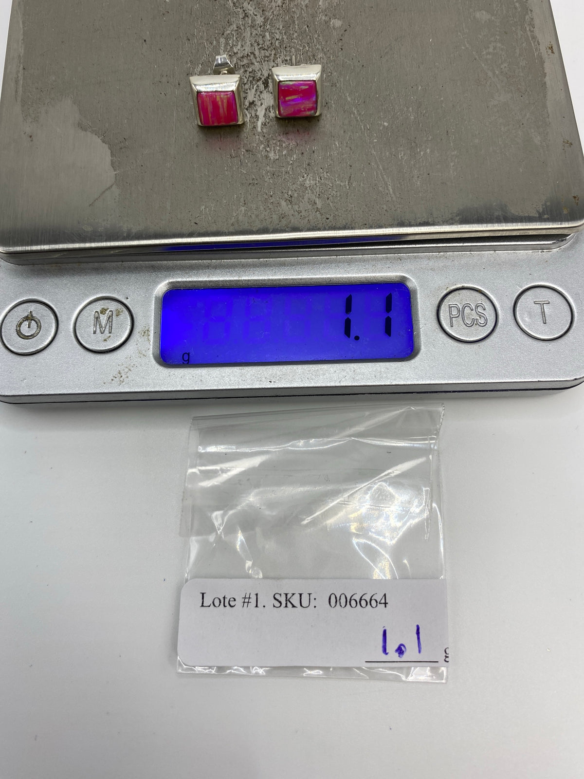 Aretes de Plata con Opalo de Fuego Rosa — Taxco 925 — foto 6