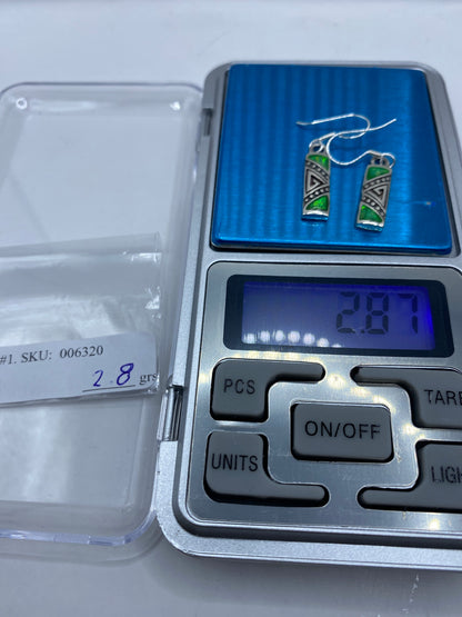 Aretes de Plata 950 con Ópalo de Fuego Verde — Taxco — foto 6