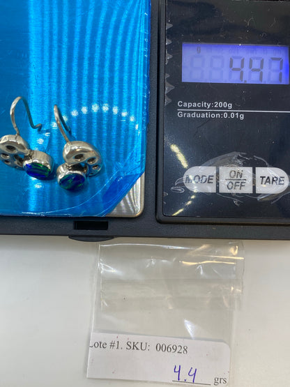 Aretes de Plata con Ópalo de Fuego Verde — Taxco 950 — foto 6