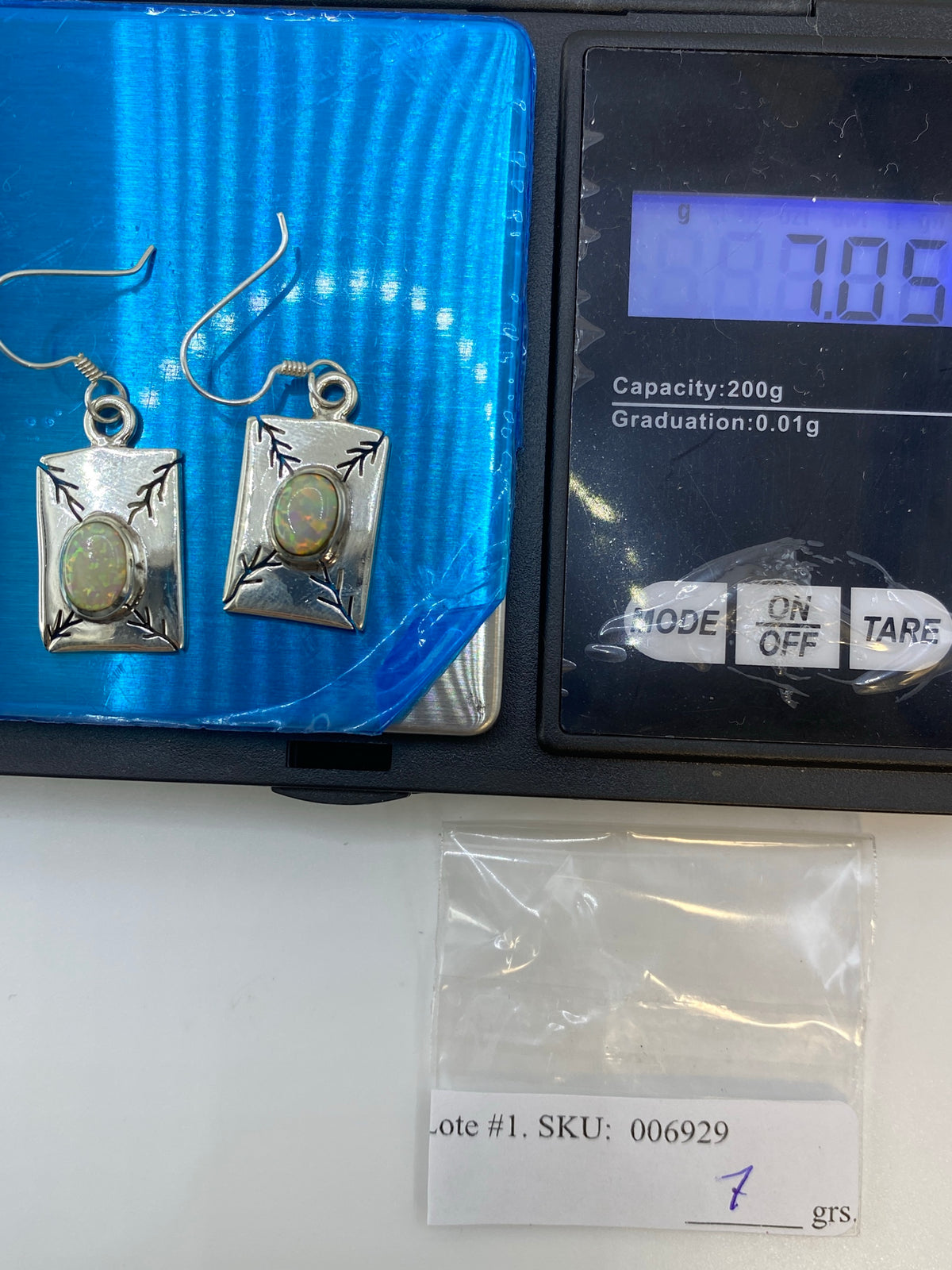 Aretes Plata 950 Ópalo de Fuego — Taxco — foto 6