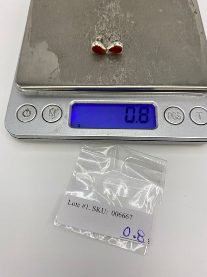 Aretes de Plata con Ópalo de Fuego Rojo — Taxco 925 — foto 6