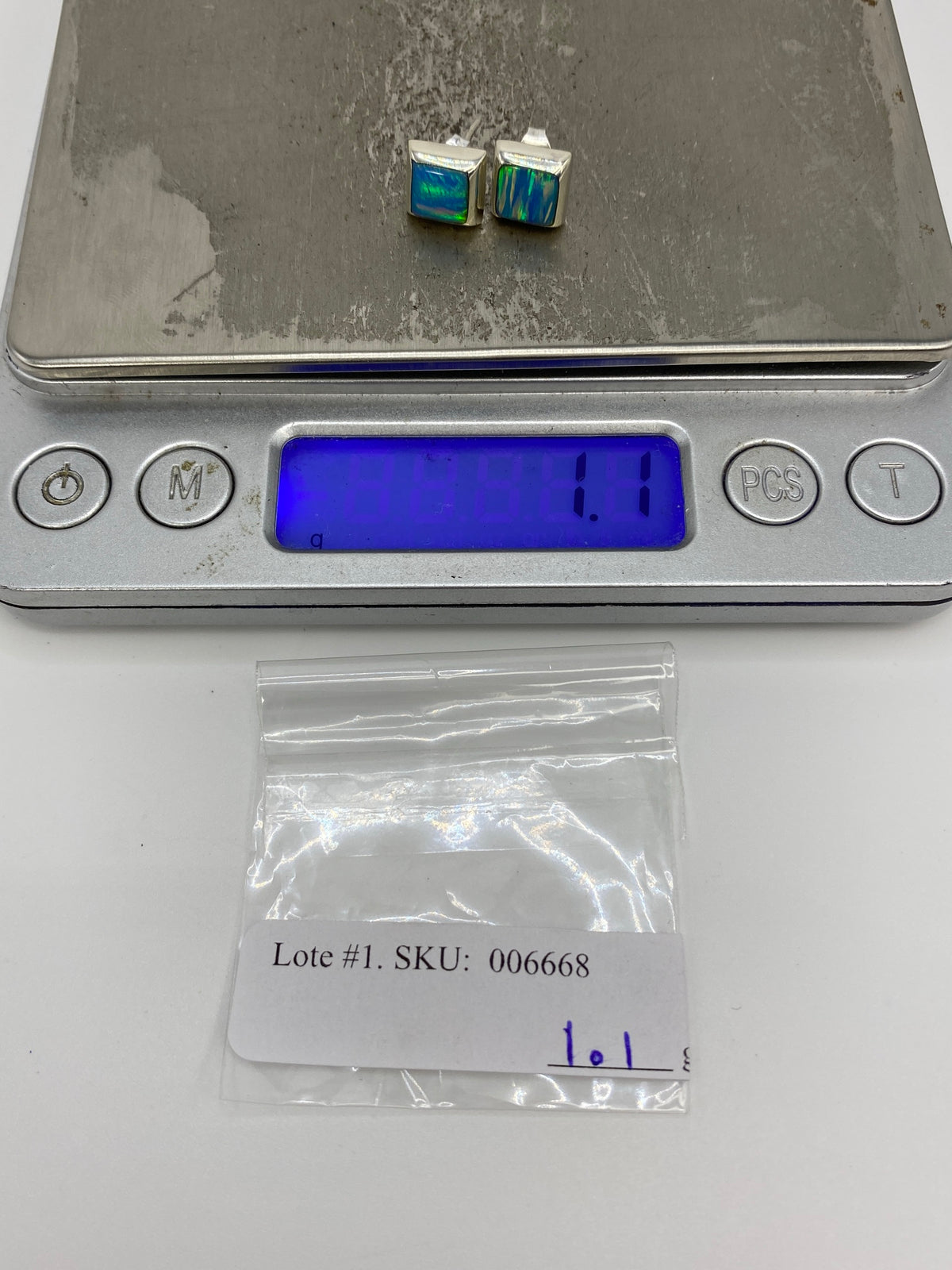 Aretes de Plata Ópalo de Fuego Azul — Taxco 925 — foto 6