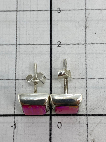 Par de aretes de plata con poste y mariposa, listos para usar