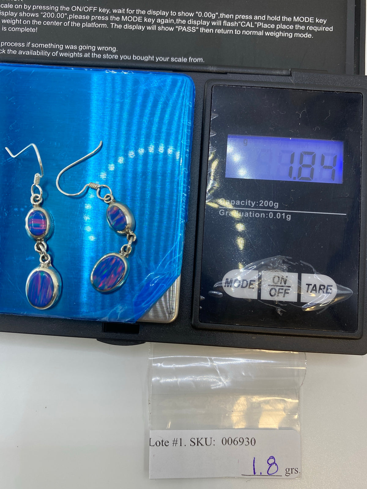 Aretes de Plata con Opalo de Fuego Cascada — Taxco 925 — foto 6