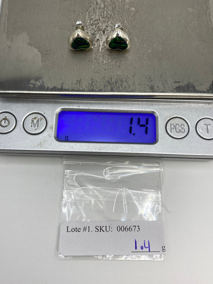 Aretes de Plata Ópalo de Fuego Verde — Taxco 925 — foto 6