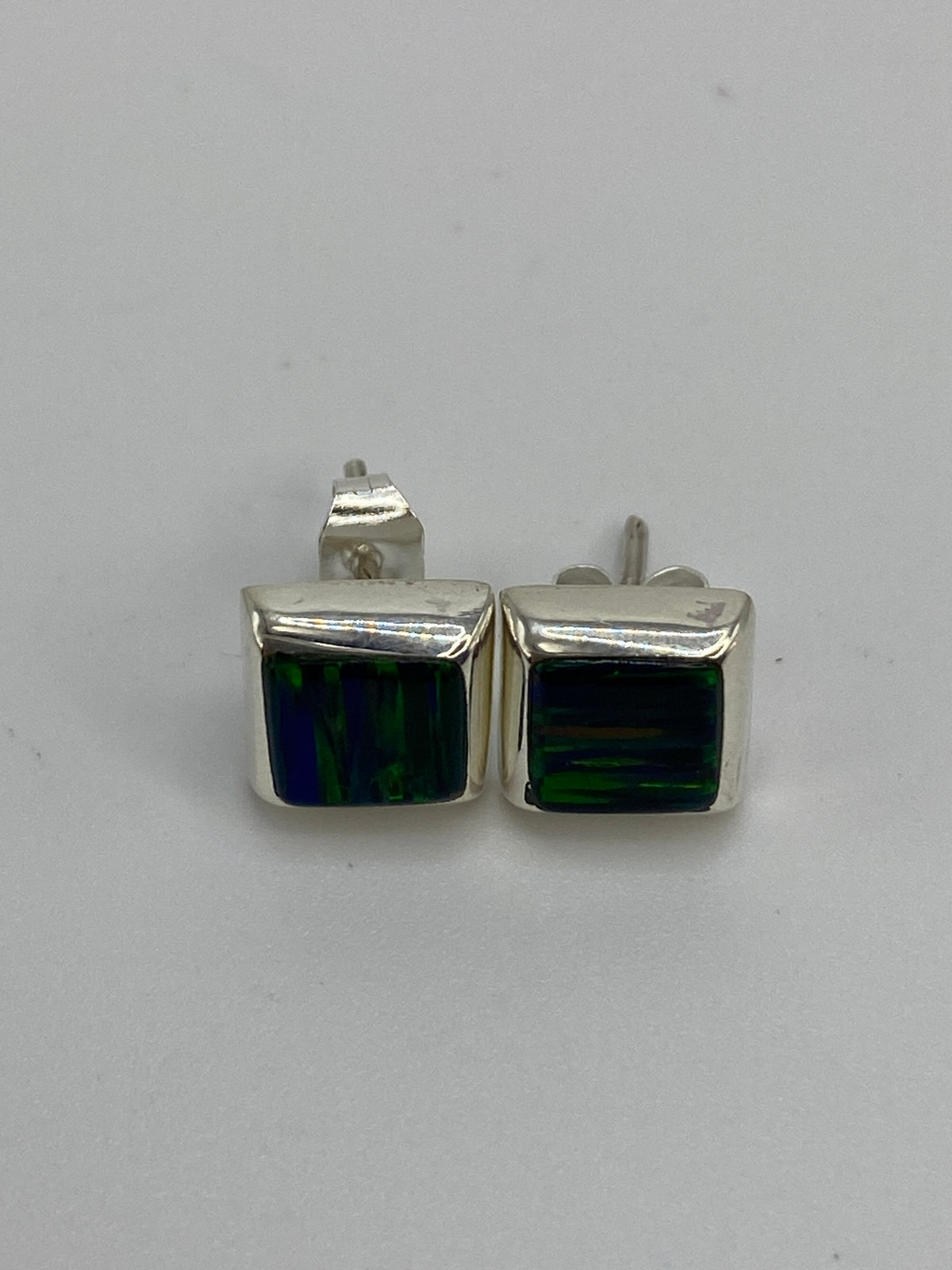 Aretes de Plata Ópalo de Fuego Verde — Taxco 925 — foto 5