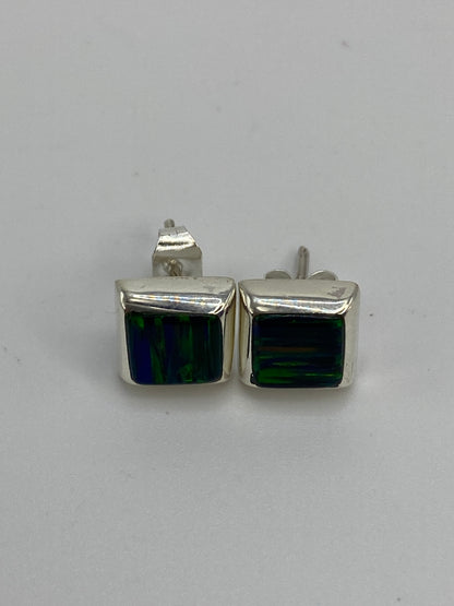 Aretes de Plata Ópalo de Fuego Verde — Taxco 925 — foto 5