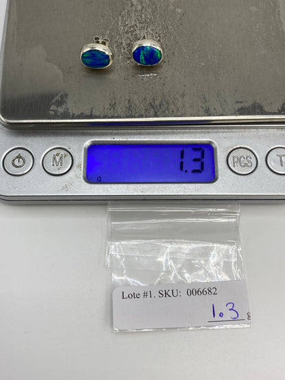 Aretes Plata Ópalo de Fuego Azul — Taxco 925 — foto 6