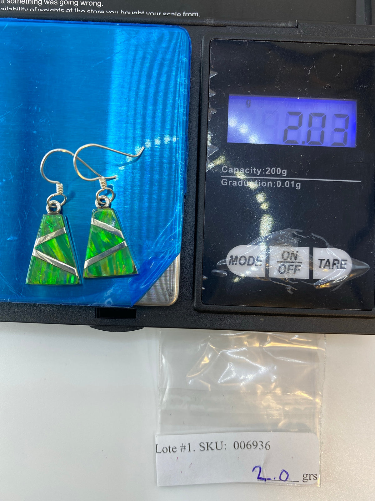 Aretes de Plata con Ópalo de Fuego — Taxco 950 — foto 6