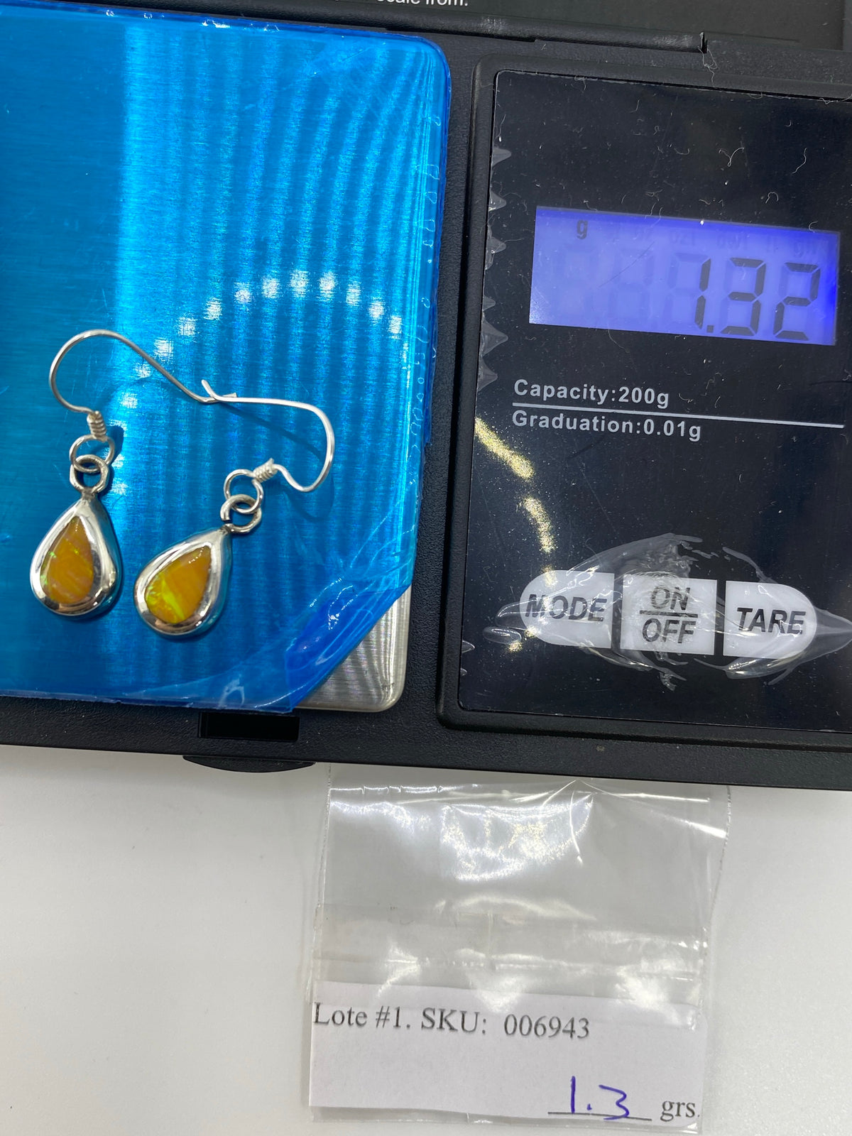 Aretes de Plata con Ópalo de Fuego — Taxco 925 — foto 6