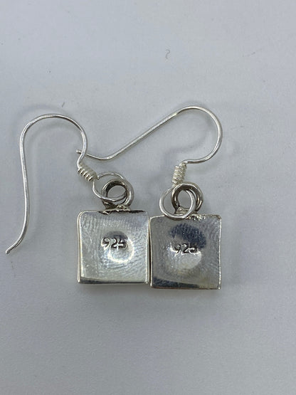 Aretes de Plata Cuadrados con Ópalo de Fuego — Taxco 925 — foto 5