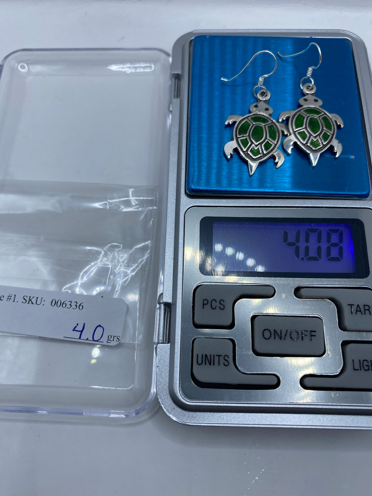 Aretes Tortuga Plata 925 Verde — Taxco — foto 6