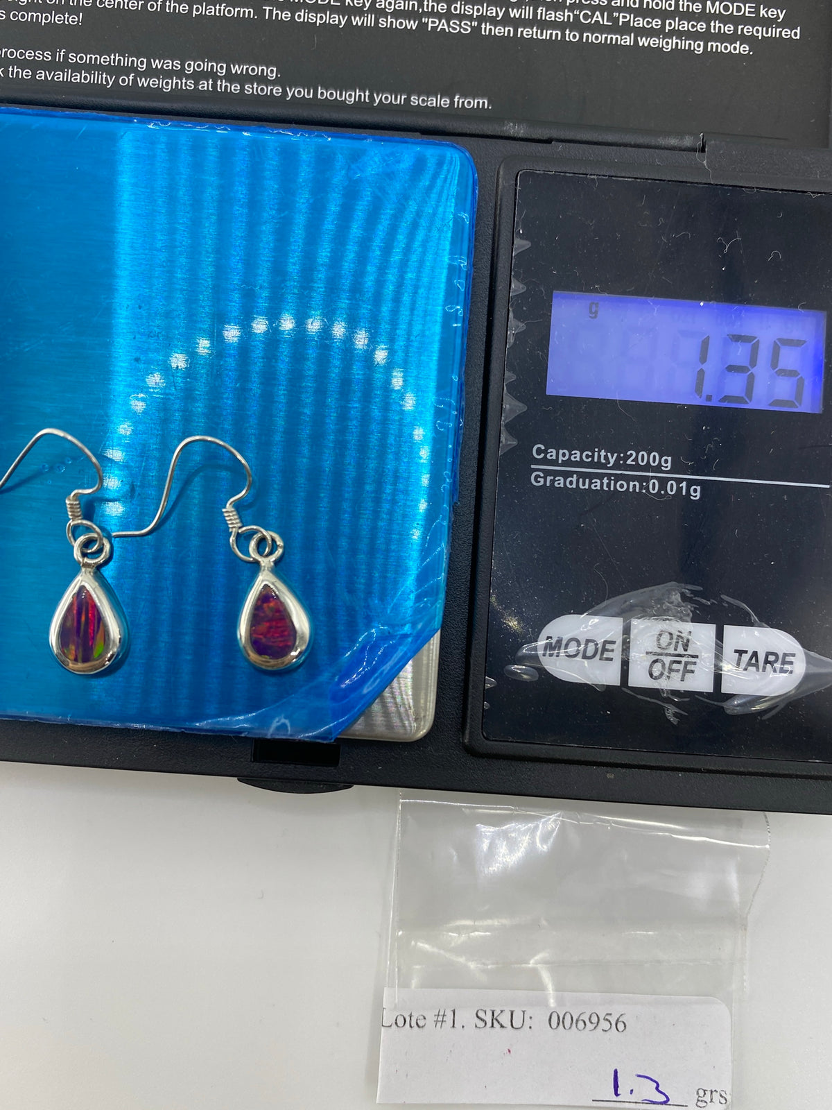 Aretes de Plata con Ópalo de Fuego — Taxco 925 — foto 6
