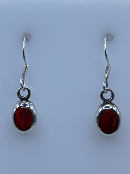 Aretes plata 925 con ópalo de fuego multicolor en gancho de plata