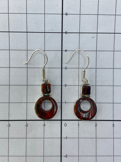 Aretes de lado mostrando los ganchos de plata 950 y el Quinto de autenticidad