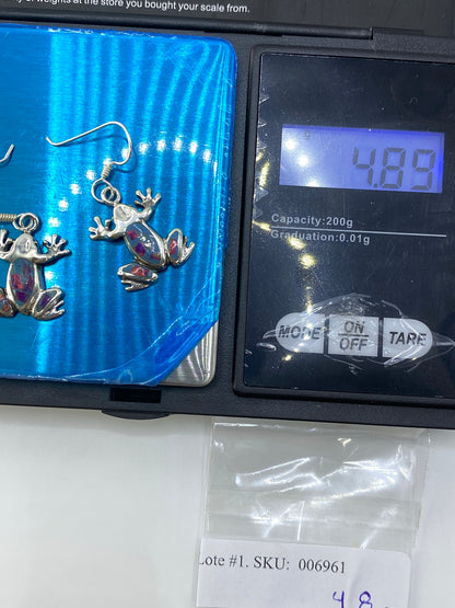 Aretes de Plata Rana con Ópalo de Fuego — Taxco 950 — foto 6