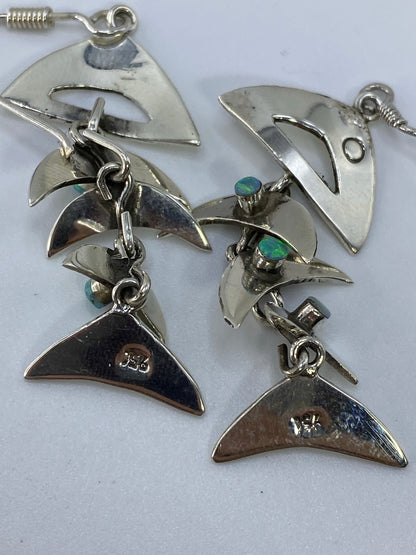 Aretes Largos Ópalo de Fuego — Plata 950 Taxco — foto 5