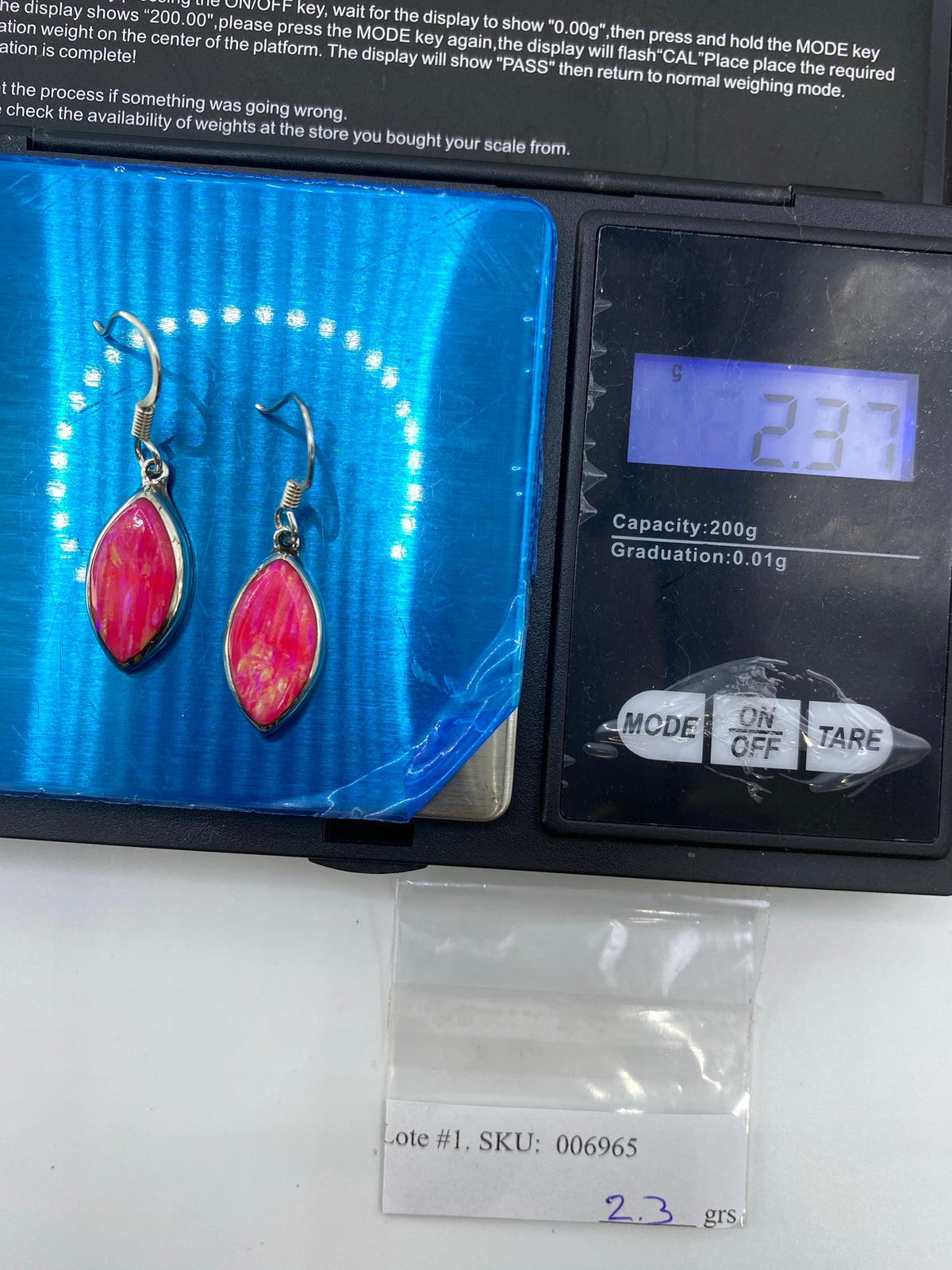 Aretes de Plata 925 con Ópalo de Fuego Multicolor — foto 6