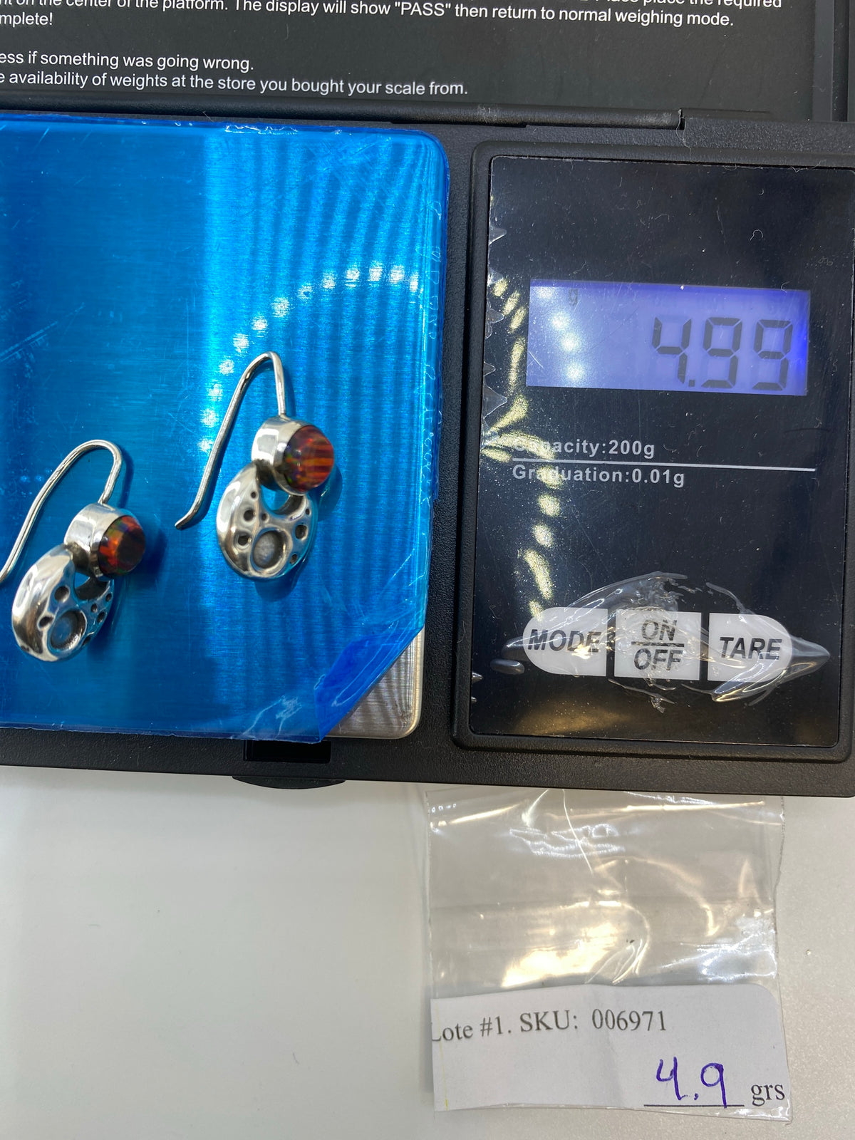 Aretes Plata Opalo de Fuego Multicolor — Taxco 950 — foto 6